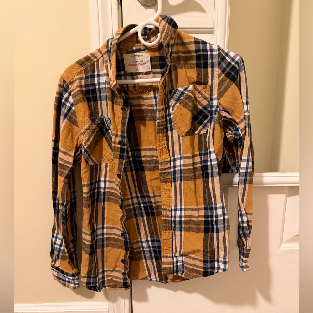 Urban Outfitters Kids Plaid Shirt in Yellow and Blue